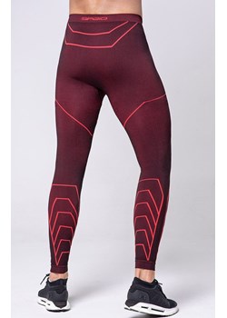 Termoaktywne legginsy męskie czarno-czerwone Rapid, Kolor czarno-czerwony, Rozmiar L, Spaio ze sklepu Primodo w kategorii Spodnie męskie - zdjęcie 167853729