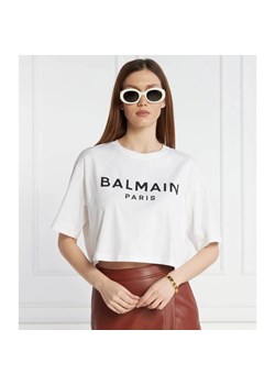 Balmain T-shirt CROPPED | Regular Fit ze sklepu Gomez Fashion Store w kategorii Bluzki damskie - zdjęcie 167853825
