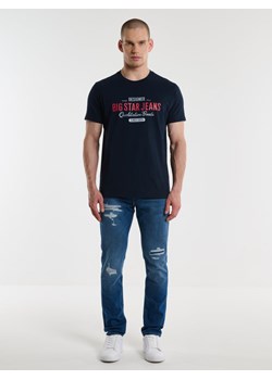 Koszulka męska bawełniana z nadrukiem granatowa Messeret 403 ze sklepu Big Star w kategorii T-shirty męskie - zdjęcie 167855145