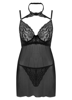 Czarna koszulka i stringi Binella z koronkowymi miseczkami, Kolor czarny, Rozmiar S/M, LivCo Corsetti Fashion ze sklepu Intymna w kategorii Koszule nocne - zdjęcie 167859309