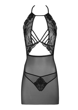 Malviami czarna przejrzysta koszulka i stringi, Kolor czarny, Rozmiar S/M, LivCo Corsetti Fashion ze sklepu Intymna w kategorii Koszule nocne - zdjęcie 167859475