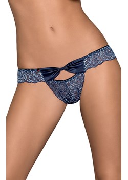 Obsessive figi brazyliany damskie z kokardką Auroria panties, Kolor niebieski-wzór, Rozmiar S/M, Obsessive ze sklepu Intymna w kategorii Majtki damskie - zdjęcie 167859876