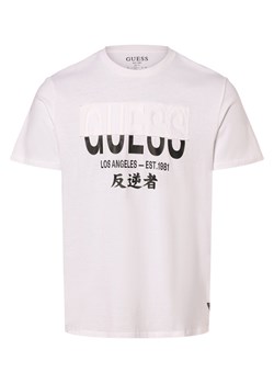 GUESS Koszulka męska Mężczyźni Bawełna biały nadruk ze sklepu vangraaf w kategorii T-shirty męskie - zdjęcie 167863019