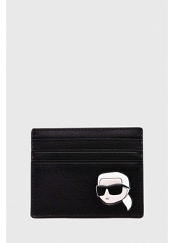 Karl Lagerfeld etui na karty skórzane kolor czarny ze sklepu ANSWEAR.com w kategorii Portfele damskie - zdjęcie 167863429