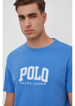 Polo Ralph Lauren t-shirt bawełniany męski kolor niebieski z nadrukiem ze sklepu ANSWEAR.com w kategorii T-shirty męskie - zdjęcie 167865696