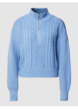 Bluza z kołnierzem i ściegiem warkoczowym model ‘DORITTA’ ze sklepu Peek&Cloppenburg  w kategorii Swetry damskie - zdjęcie 167866277
