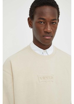 Levi&apos;s bluza bawełniana męska kolor beżowy z nadrukiem ze sklepu ANSWEAR.com w kategorii Bluzy męskie - zdjęcie 167871309