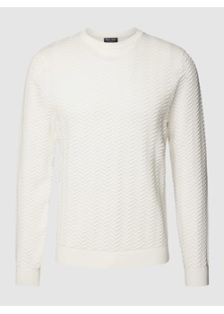 Sweter z dzianiny z fakturowanym wzorem ze sklepu Peek&Cloppenburg  w kategorii Swetry męskie - zdjęcie 167871635