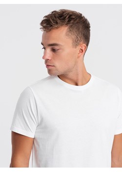 T-shirt męski klasyczny bawełniany BASIC - biały V14 OM-TSBS-0146 ze sklepu ombre w kategorii T-shirty męskie - zdjęcie 167874908