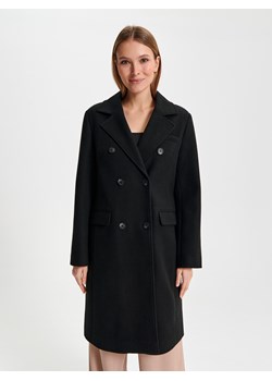 Sinsay - Płaszcz dwurzędowy - czarny ze sklepu Sinsay w kategorii Płaszcze damskie - zdjęcie 167875605