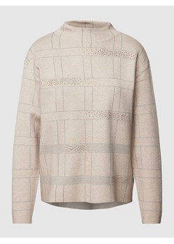 Sweter z dzianiny z obszyciem kamieniami stras ze sklepu Peek&Cloppenburg  w kategorii Swetry damskie - zdjęcie 167877827