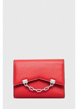 Karl Lagerfeld portfel skórzany damski kolor czerwony ze sklepu ANSWEAR.com w kategorii Portfele damskie - zdjęcie 167888795