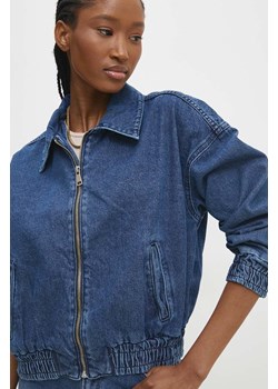 Answear Lab kurtka jeansowa damska kolor niebieski przejściowa oversize ze sklepu ANSWEAR.com w kategorii Kurtki damskie - zdjęcie 167889006