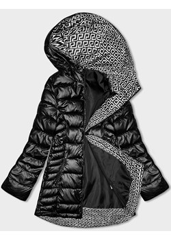 Pikowana kurtka damska z kapturem S'west czarna (B8028-1) ze sklepu goodlookin.pl w kategorii Kurtki damskie - zdjęcie 167893018