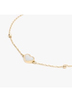 bransoletka z masą perłową i sercem, złota ze sklepu ANIA KRUK w kategorii Bransoletki - zdjęcie 167895435