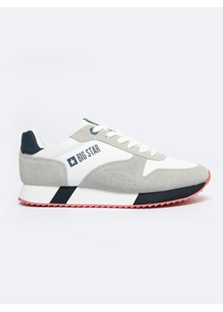 Sneakersy męskie biało-szare NN174501 101 ze sklepu Big Star w kategorii Buty sportowe męskie - zdjęcie 167898045