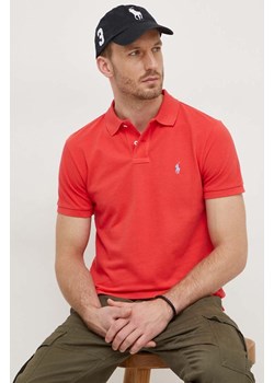 Polo Ralph Lauren polo bawełniane kolor czerwony ze sklepu ANSWEAR.com w kategorii T-shirty męskie - zdjęcie 167899536