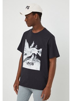 Levi&apos;s t-shirt bawełniany męski kolor czarny z nadrukiem ze sklepu ANSWEAR.com w kategorii T-shirty męskie - zdjęcie 167899967