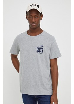 Levi&apos;s t-shirt bawełniany męski kolor szary z nadrukiem ze sklepu ANSWEAR.com w kategorii T-shirty męskie - zdjęcie 167899977