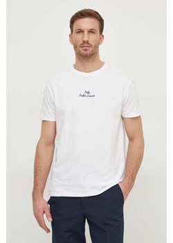 Polo Ralph Lauren t-shirt bawełniany męski kolor biały gładki ze sklepu ANSWEAR.com w kategorii T-shirty męskie - zdjęcie 167900007