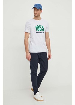 United Colors of Benetton t-shirt bawełniany męski kolor szary z nadrukiem ze sklepu ANSWEAR.com w kategorii T-shirty męskie - zdjęcie 167900026