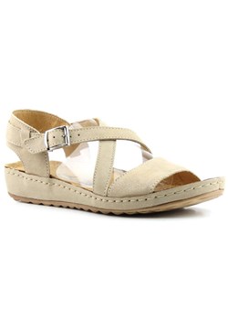 Wygodne, miękkie sandały damskie Axel 2366, beżowe ze sklepu ulubioneobuwie w kategorii Sandały damskie - zdjęcie 167901657