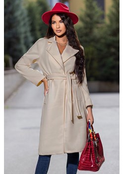Płaszcz FOMEHA ECRU ze sklepu Ivet Shop w kategorii Płaszcze damskie - zdjęcie 167902809