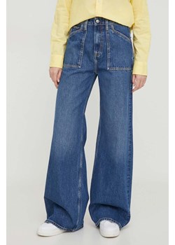 Pepe Jeans jeansy WIDE LEG JEANS UHW UTILITY damskie kolor niebieski PL204612 ze sklepu ANSWEAR.com w kategorii Jeansy damskie - zdjęcie 167928377
