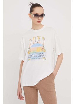 Roxy t-shirt bawełniany damski kolor biały ERJZT05682 ze sklepu ANSWEAR.com w kategorii Bluzki damskie - zdjęcie 167928525