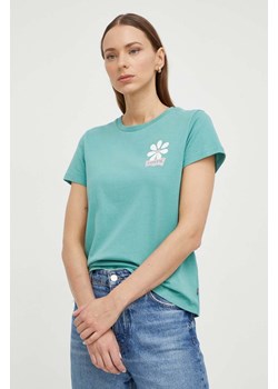 Levi&apos;s t-shirt bawełniany damski kolor zielony ze sklepu ANSWEAR.com w kategorii Bluzki damskie - zdjęcie 167928586