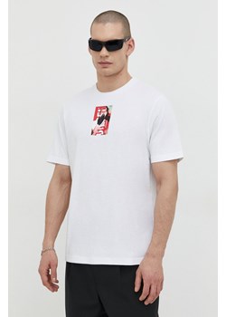 Diesel t-shirt bawełniany męski kolor biały z nadrukiem ze sklepu ANSWEAR.com w kategorii T-shirty męskie - zdjęcie 167928739