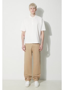 A.P.C. spodnie bawełniane Pantalon Chuck kolor beżowy proste COGEW.H08408.BAA ze sklepu PRM w kategorii Spodnie męskie - zdjęcie 167930136