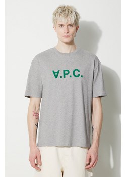 A.P.C. t-shirt bawełniany T-Shirt River męski kolor szary z nadrukiem COFDW.H26324.PLB ze sklepu PRM w kategorii T-shirty męskie - zdjęcie 167930149