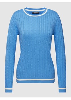 Sweter z dzianiny z prążkowanymi wykończeniami ze sklepu Peek&Cloppenburg  w kategorii Swetry damskie - zdjęcie 167930375