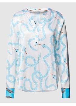 Bluzka z prążkowanym,okrągłym dekoltem i nadrukowanym motywem ze sklepu Peek&Cloppenburg  w kategorii Bluzki damskie - zdjęcie 167931435