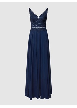Sukienka wieczorowa z koronkowym obszyciem w jednolitym kolorze ze sklepu Peek&Cloppenburg  w kategorii Sukienki - zdjęcie 167931876