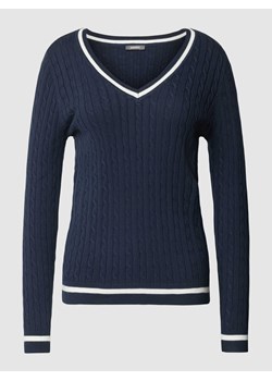 Sweter z dzianiny z dekoltem w serek ze sklepu Peek&Cloppenburg  w kategorii Swetry damskie - zdjęcie 167932326