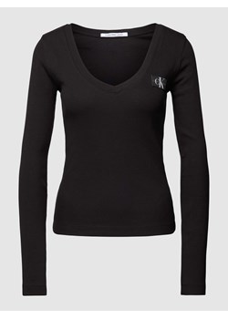 Bluzka z długim rękawem i naszywką z logo ze sklepu Peek&Cloppenburg  w kategorii Bluzki damskie - zdjęcie 167932349