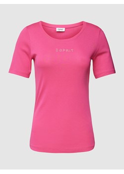 T-shirt z detalem z logo ze sklepu Peek&Cloppenburg  w kategorii Bluzki damskie - zdjęcie 167932536