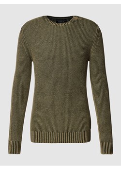 Sweter z dzianiny z prążkowanymi wykończeniami ze sklepu Peek&Cloppenburg  w kategorii Swetry męskie - zdjęcie 167932915