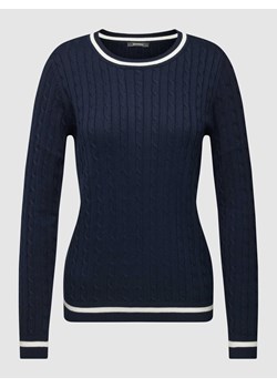 Sweter z dzianiny z prążkowanymi wykończeniami ze sklepu Peek&Cloppenburg  w kategorii Swetry damskie - zdjęcie 167933205