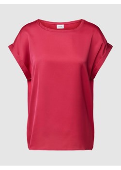 Bluzka z krótkim rękawem i zakładkami w jednolitym kolorze ze sklepu Peek&Cloppenburg  w kategorii Bluzki damskie - zdjęcie 167933339