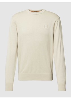 Sweter z dzianiny z naszywką z logo model ‘Kanovano’ ze sklepu Peek&Cloppenburg  w kategorii Swetry męskie - zdjęcie 167933486