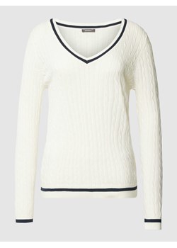 Sweter z dzianiny z dekoltem w serek ze sklepu Peek&Cloppenburg  w kategorii Swetry damskie - zdjęcie 167933728