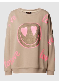 Bluza o kroju oversized z kamieniami stras model ‘LOVE’ ze sklepu Peek&Cloppenburg  w kategorii Bluzy damskie - zdjęcie 167933739