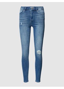 Jeansy o kroju skinny fit z przetarciami model ‘POWER’ ze sklepu Peek&Cloppenburg  w kategorii Jeansy damskie - zdjęcie 167934139