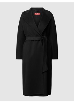 Płaszcz wełniany z mieszanki żywej wełny z wiązanym paskiem model ‘CLES’ ze sklepu Peek&Cloppenburg  w kategorii Płaszcze damskie - zdjęcie 167934737