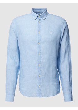 Koszula lniana o kroju regular fit z kołnierzykiem typu button down model ‘Anton’ ze sklepu Peek&Cloppenburg  w kategorii Koszule męskie - zdjęcie 167935188
