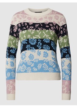 Sweter z dzianiny z kwiatowym wzorem na całej powierzchni model ‘FLERES’ ze sklepu Peek&Cloppenburg  w kategorii Swetry damskie - zdjęcie 167935467