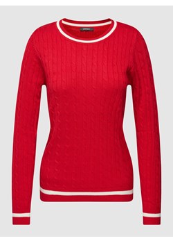 Sweter z dzianiny z prążkowanymi wykończeniami ze sklepu Peek&Cloppenburg  w kategorii Swetry damskie - zdjęcie 167935725